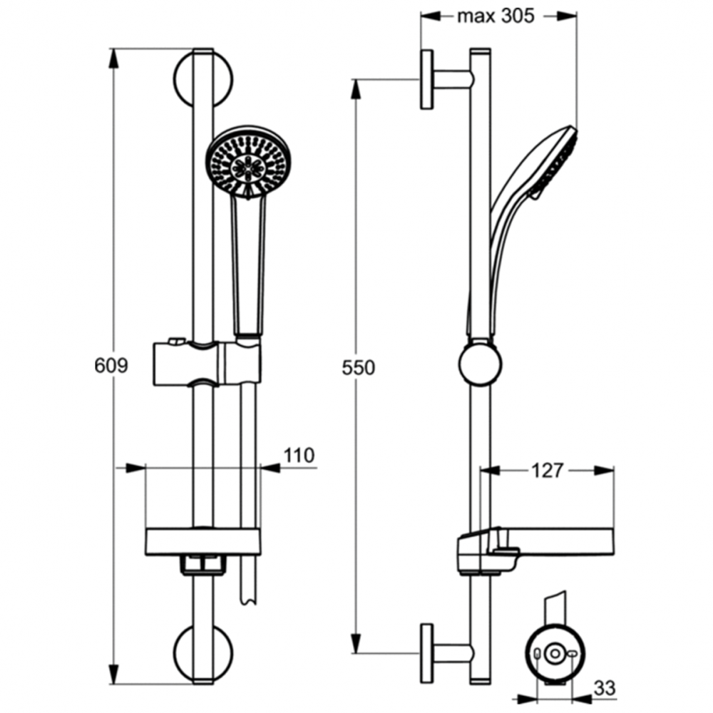 Душевой гарнитур Ideal Standard IDEALRAIN SOFT B9503AA для душа