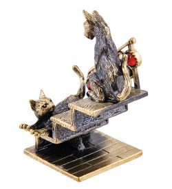 Народные промыслы AM-3673 Фигурка «Коты на лестнице» (латунь, янтарь)
