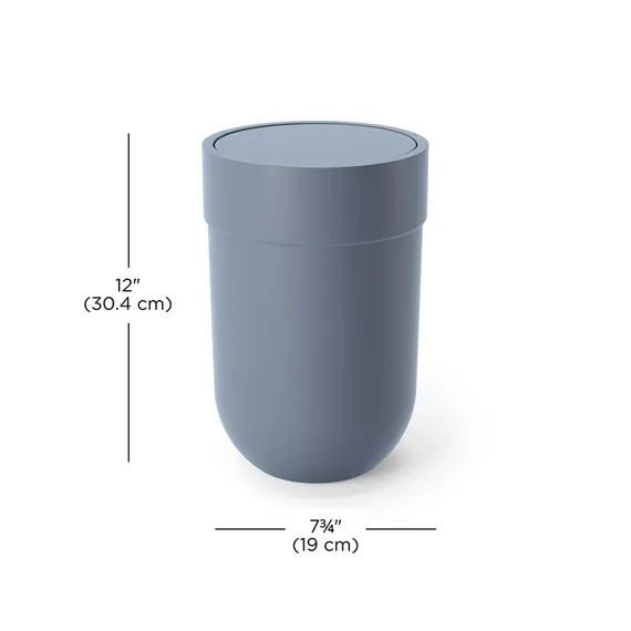 Корзина для мусора с крышкой touch, 6 л, голубая