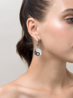Серьги "Yin Yang" с перламутром Silver