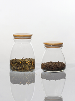 Банка стеклянная "Корли" с бамбуковой крышкой 1000 мл