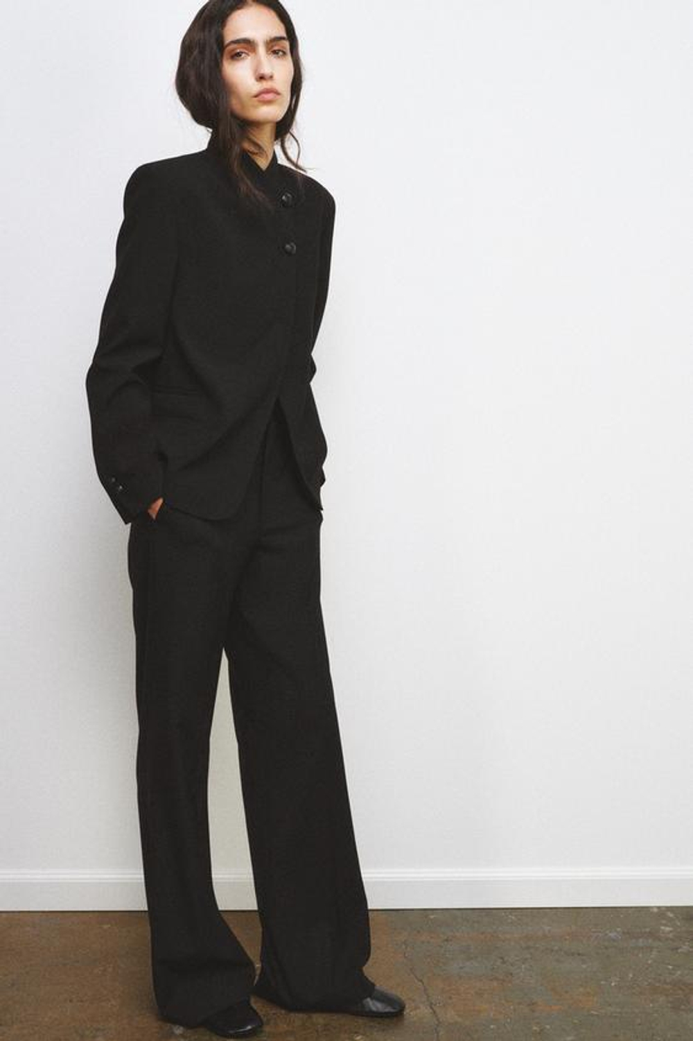 ZARA БРЮКИ WIDE LEG С ВЫСОКОЙ ПОСАДКОЙ — ZW COLLECTION, ЧЕРНЫЙ