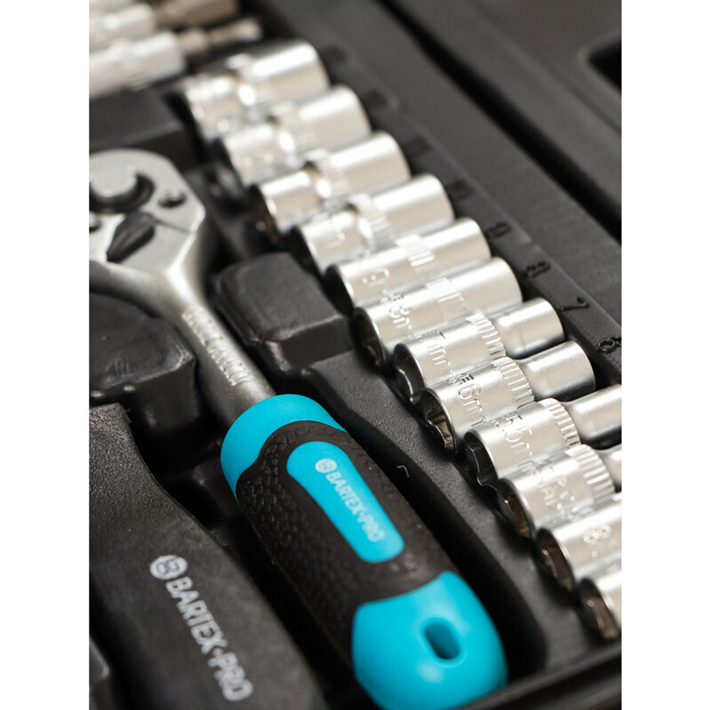 Набор слесарных инструментов Bartex, 1/4", 6-гранные, CrV сталь, кейс, 29 пр, шт