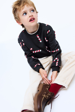 H&M Толстовка с принтом, темно-серый