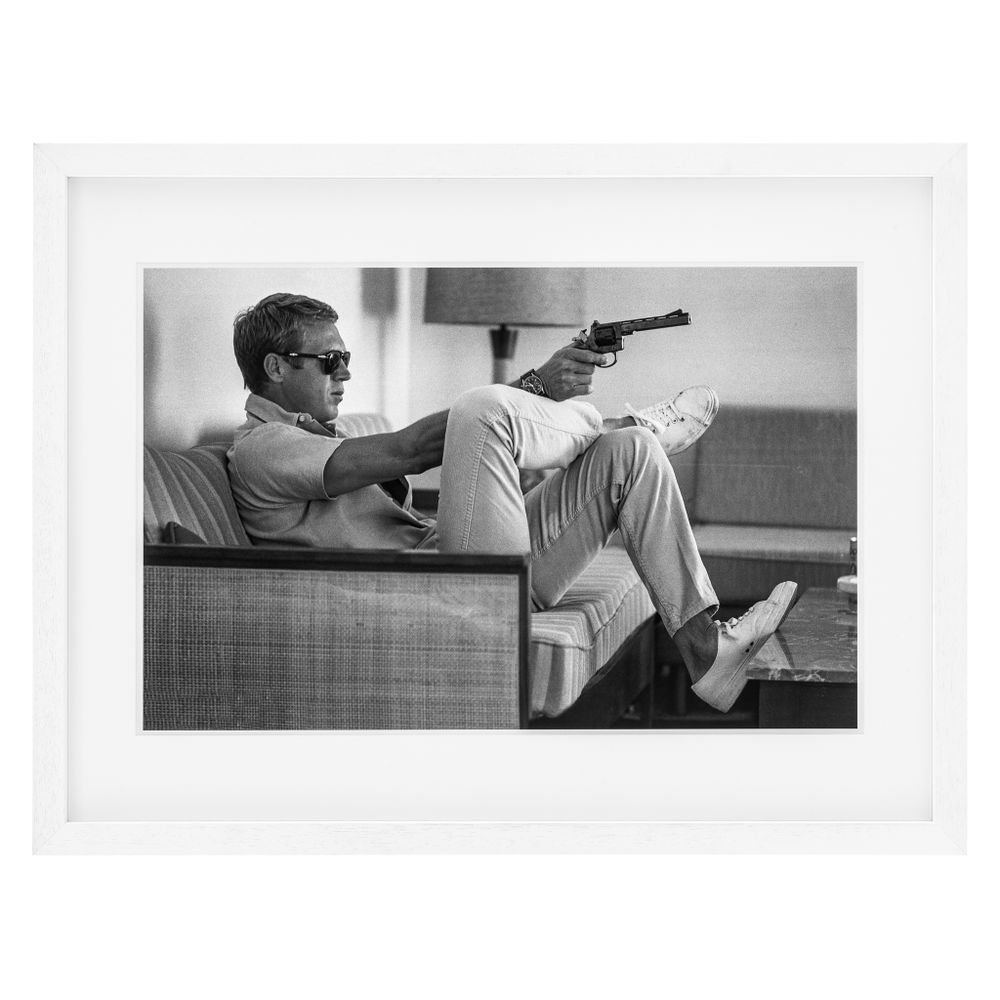 Постер Print Steve McQueen takes Aim арт.110866
