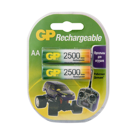 Аккумулятор GP Rechargeable 250AAHC-2DECRC2, Ni-MH, типоразмер АА, 2500 мАч, 1,2 В, 2 шт
