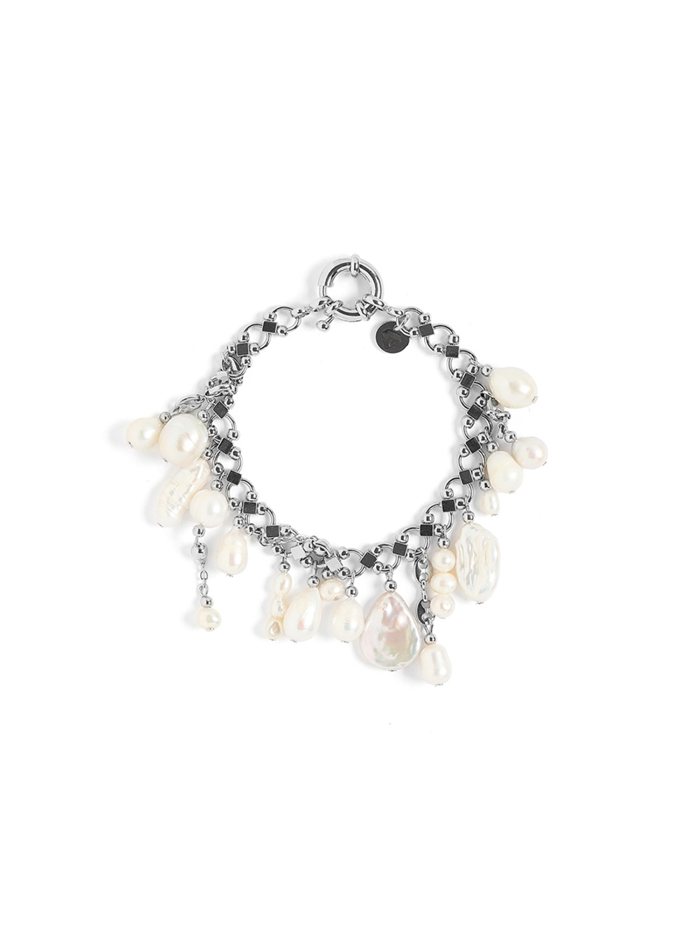 Браслет "Pearl cluster cuff" Silver