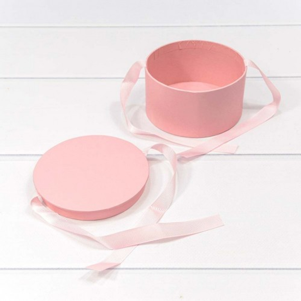 Коробка 11х6 см с лентами (Розовый)