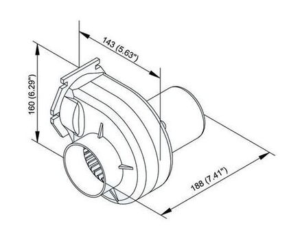 Вентилятор электрический 12V, 5А, 3679 л/мин, с кронштейном
