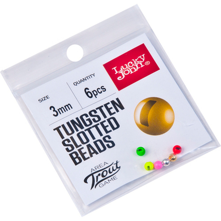 Головки Lucky John Area Trout Game вольфрамовые 3.0мм 6шт(Gold, Silver, Yellow, Pink, Red, Green)