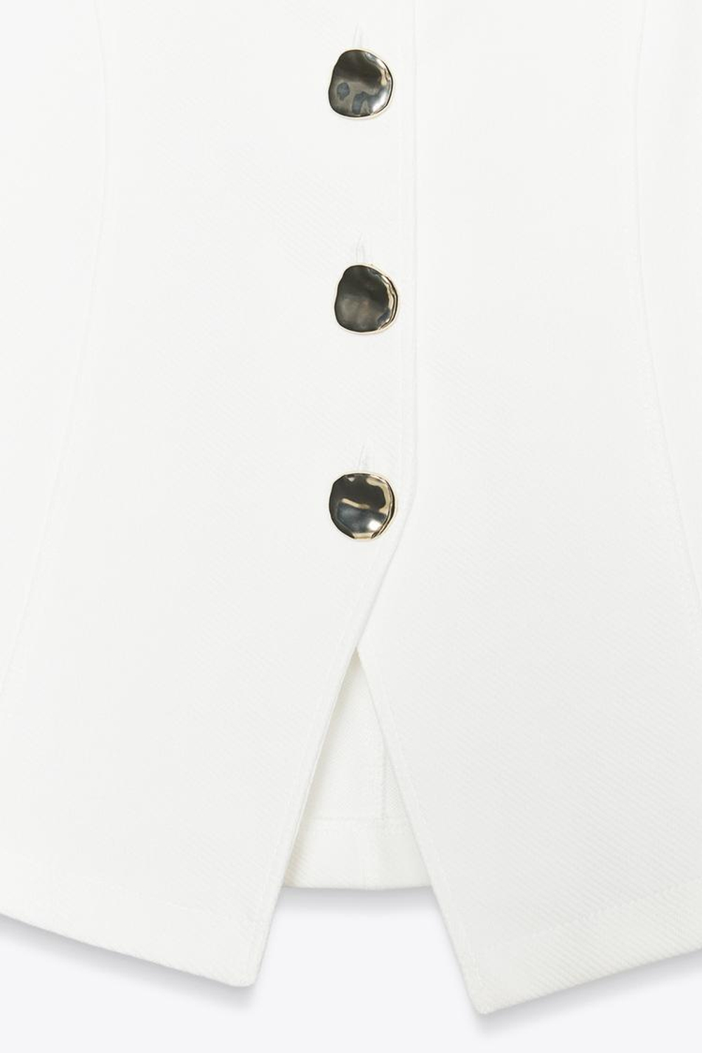 ZARA ТОП-ЖИЛЕТ С ПУГОВИЦАМИ, ЖЕЛТОВАТО-БЕЛЫЙ