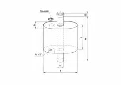 Бак 50л Ferrum Таймыр нерж на трубу d-115мм овальный черная эмаль 39286
