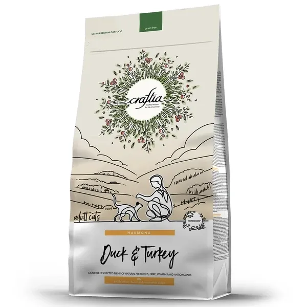 Сухой корм CRAFTIA HARMONA для взрослых кошек из утки и индейки