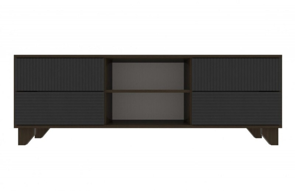 Тумба ТВ Копенгаген с нишей (венге, черный матовый)