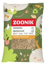 Древесный наполнитель Зооник для кошачьих туалетов 20 л