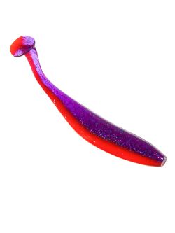 Приманка ZUB-IZI 185мм(7,3")-3шт, (цвет 021) фиолетовый верх -красный низ