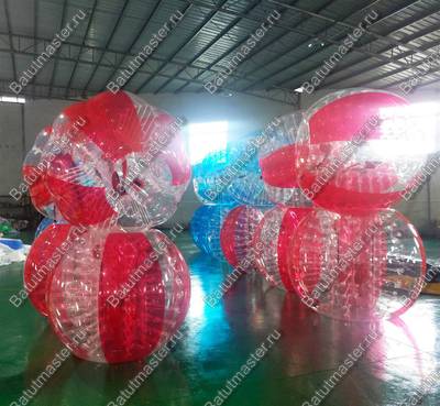 Бампербол «Красно-прозрачный», ПВХ, диаметр 1,2 м