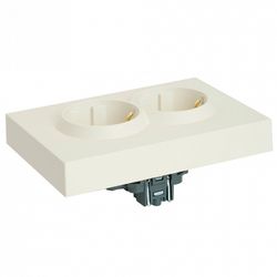 Розетка двойная с заземлением и со шторкой Stekker Эмили 49882