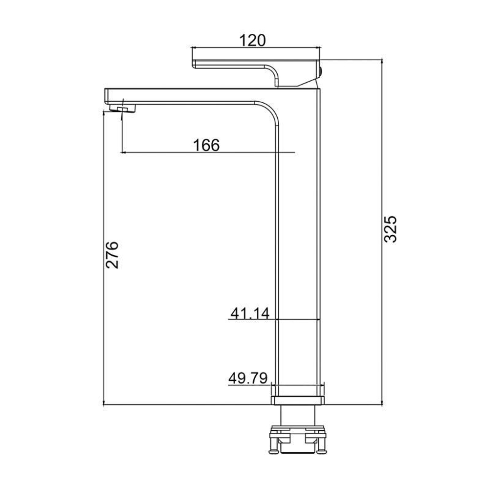 Смеситель для раковины 35к G1017-92 GAPPO литой, высокий, п/гайку, ОРУЖЕЙНАЯ СТАЛЬ