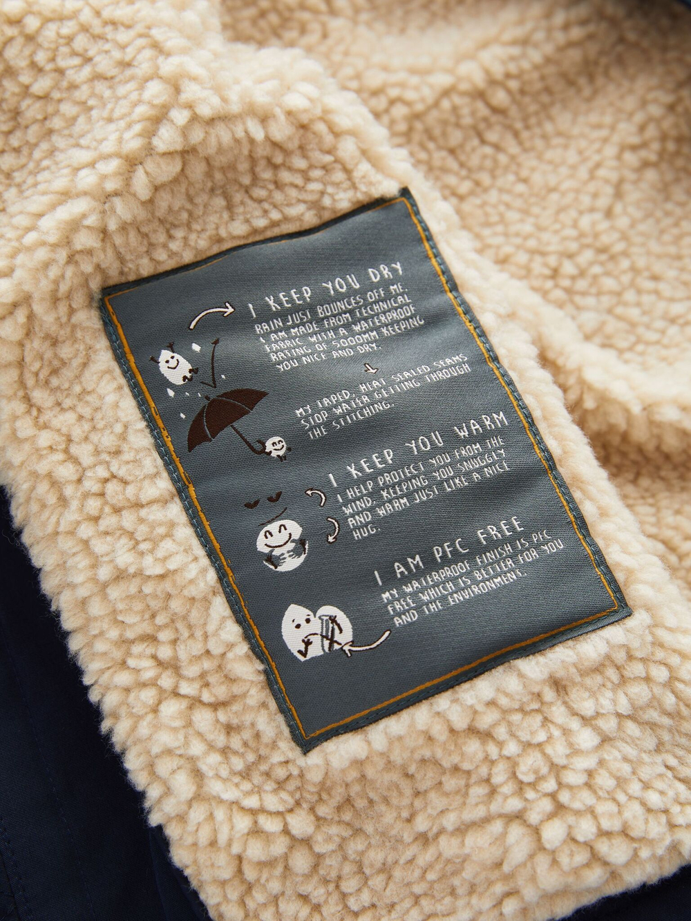 Куртка с флисовой подкладкой и капюшоном для мальчика Next Q53-237, Темно-синий