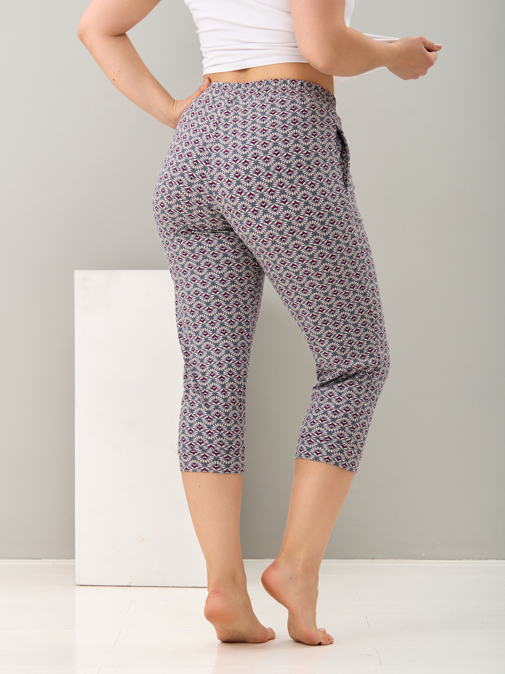 Бриджи Дв-202/серый-цветочныйорнамент