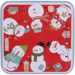 Банка жестяная «Веселые Снеговики» 1500мл 15*15*7см