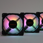 Комплект из 3 вентиляторов TESLA RGB120-XB3, 120мм, 1200rpm, Molex, черный-белый/RGB, 38CFM, 21дБ, антивибропрокладки, бесконечное зеркало, изменение скорости анимации подсветки (TSL-120-XB3)