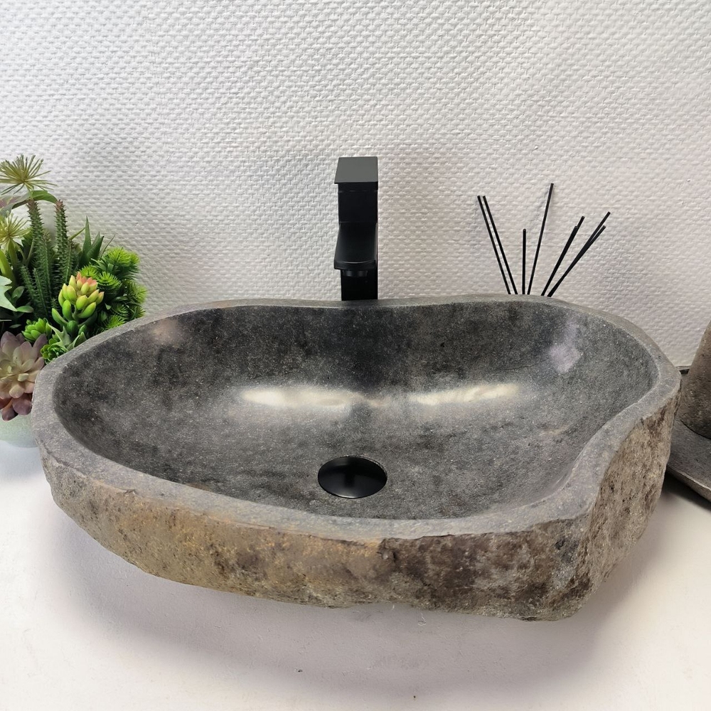 Раковина из речного камня RS-63629 (60*37*15) 0124