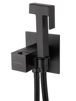 Смеситель с гигиеническим душем и термостатом встраиваемый WONZON & WOGHAND, Черный матовый (WW-88829910-MB)