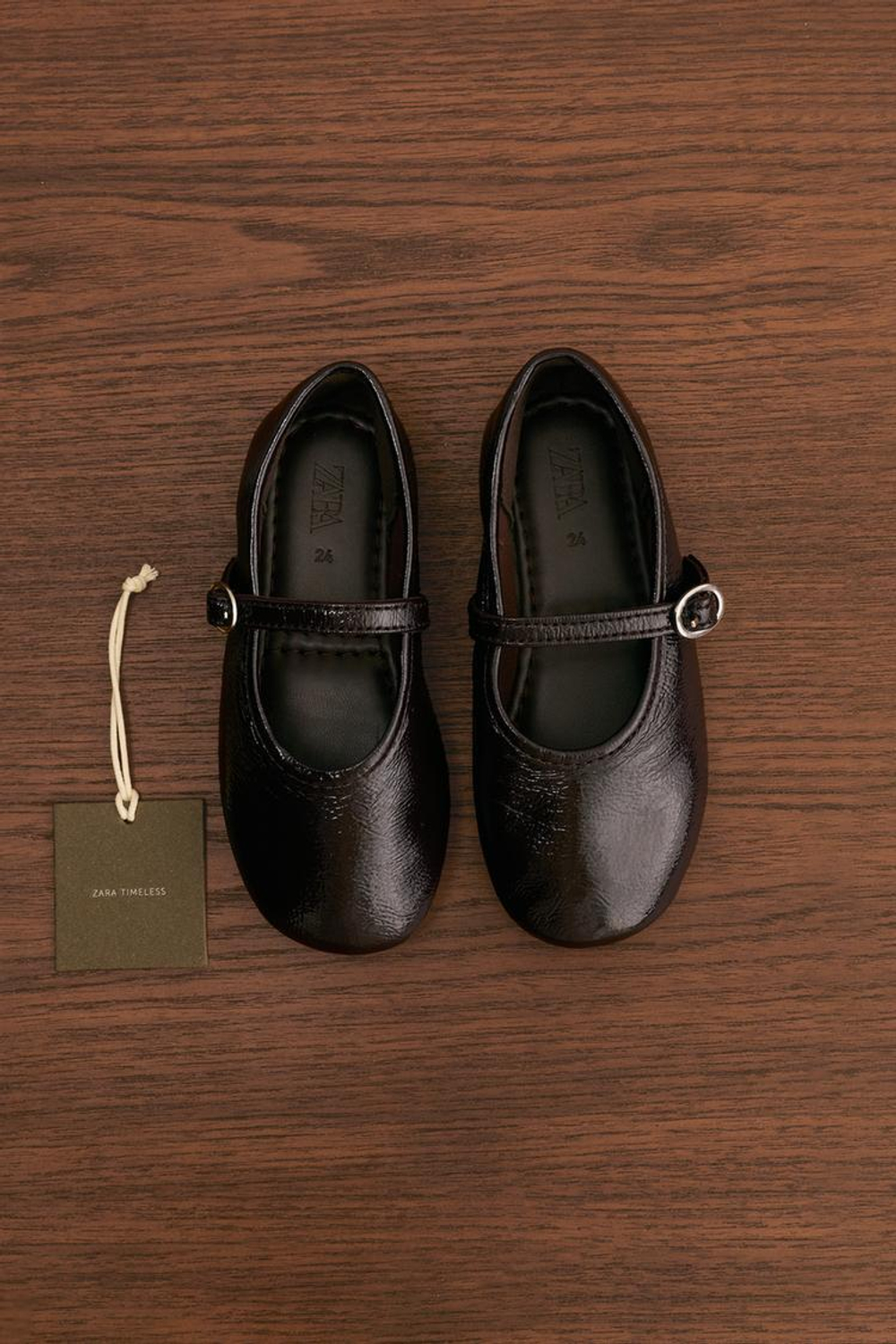 ZARA БАЛЕТКИ С ПРЯЖКОЙ, КОРИЧНЕВЫЙ