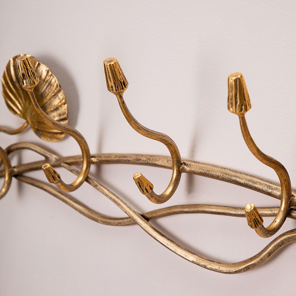 Вешалка настенная «Нимфея» (с 5-ю крючками) Бронза