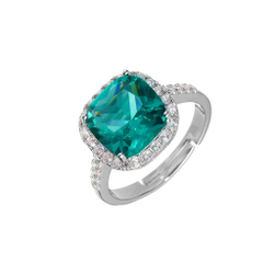 Кольцо-зеленый камень, серебро