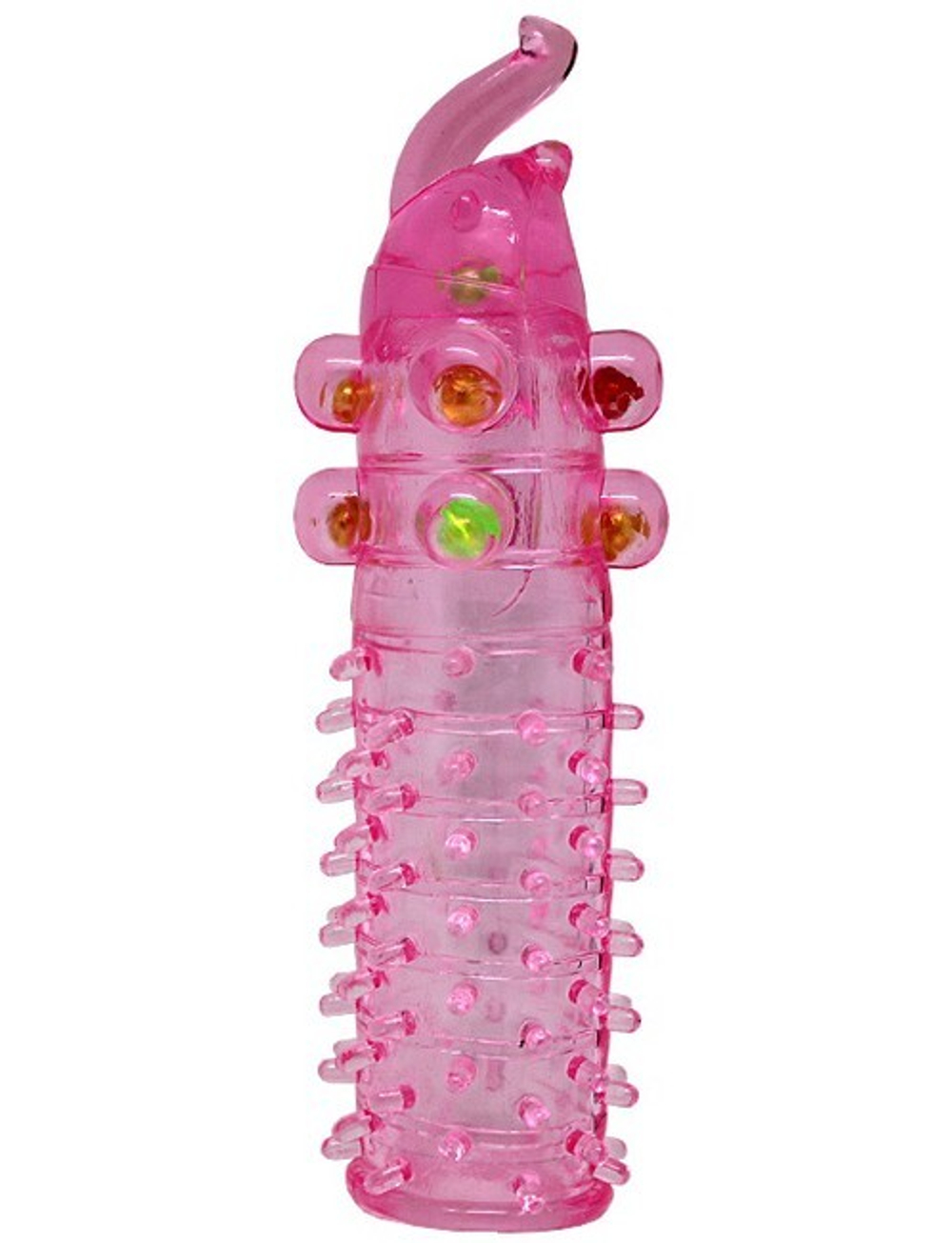 Насадка с бусинками стимулирующая из серии PENIS XL (Цвет: прозрачно-розовый)