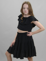 Юбка школьная для девочки на резинке ярусная