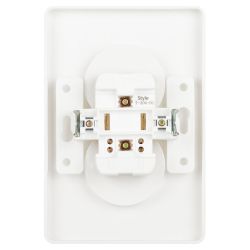 Розетка Intro Style 7-204-01 двойная без заземления 2х2P, 16А-250В, IP20, СУ, белый | Intro