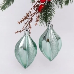 Ёлочные игрушки «Таинственное очарование» Капля 8 см (набор 2шт), темный нефрит