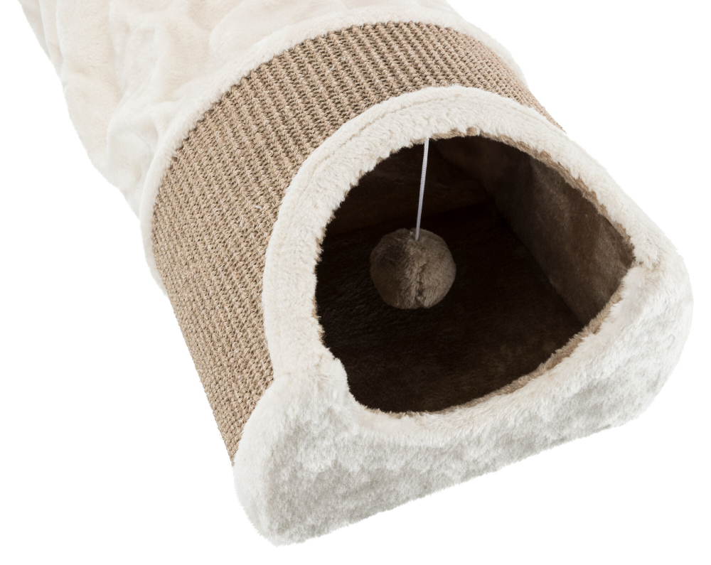 Туннель-когтеточка для кошек Trixie Scratching Tunnel, размер 110x30x38см., светло-серый / коричневый