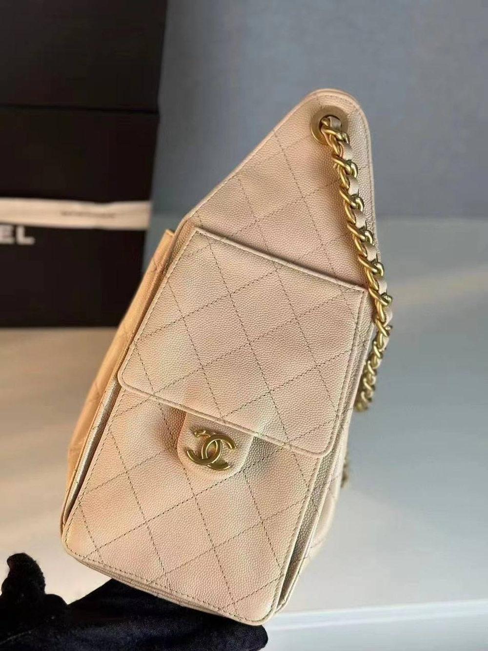 Бежевая сумка Chanel 25 Small HANDBAG