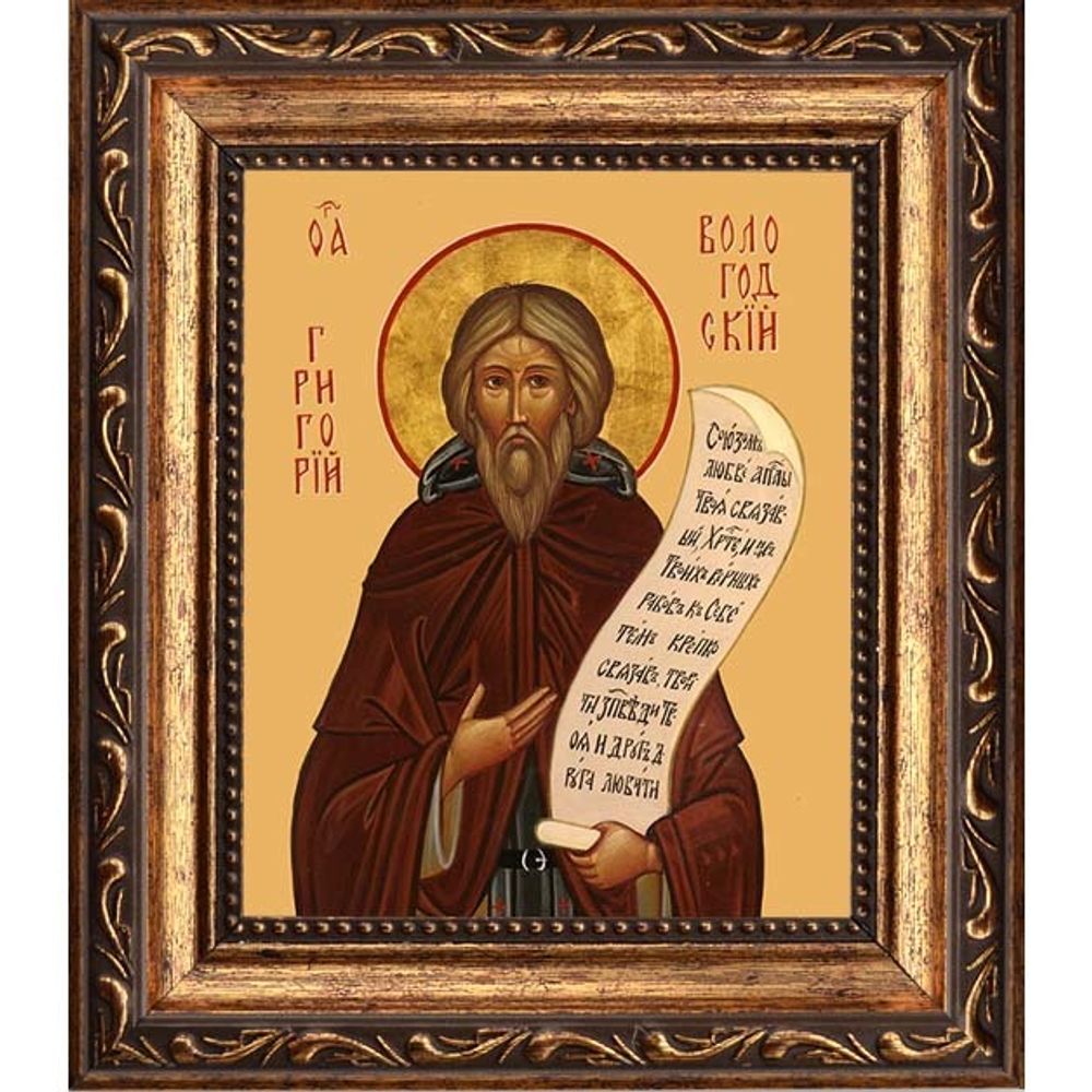 Григорий Пельшемский, Вологодский, преподобный игумен. Икона на холсте.