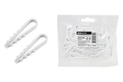 Дюбель-хомут ДХК-25 для круглого кабеля 19-25мм нейлон белый (100шт) TDM