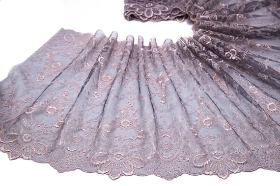 05-38 Вышивка на неэл. сетке 34см, Диадема, серый/лотос