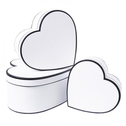 Коробка сердце "ЧЕРНАЯ КАЙМА НА БЕЛОМ"