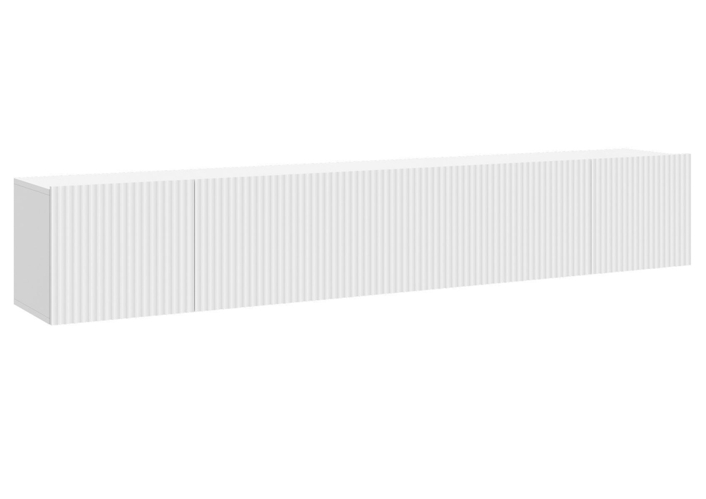 Тумба под телевизор напольная Белый глянец, Сканди, 213х35х50,2 см Стиль