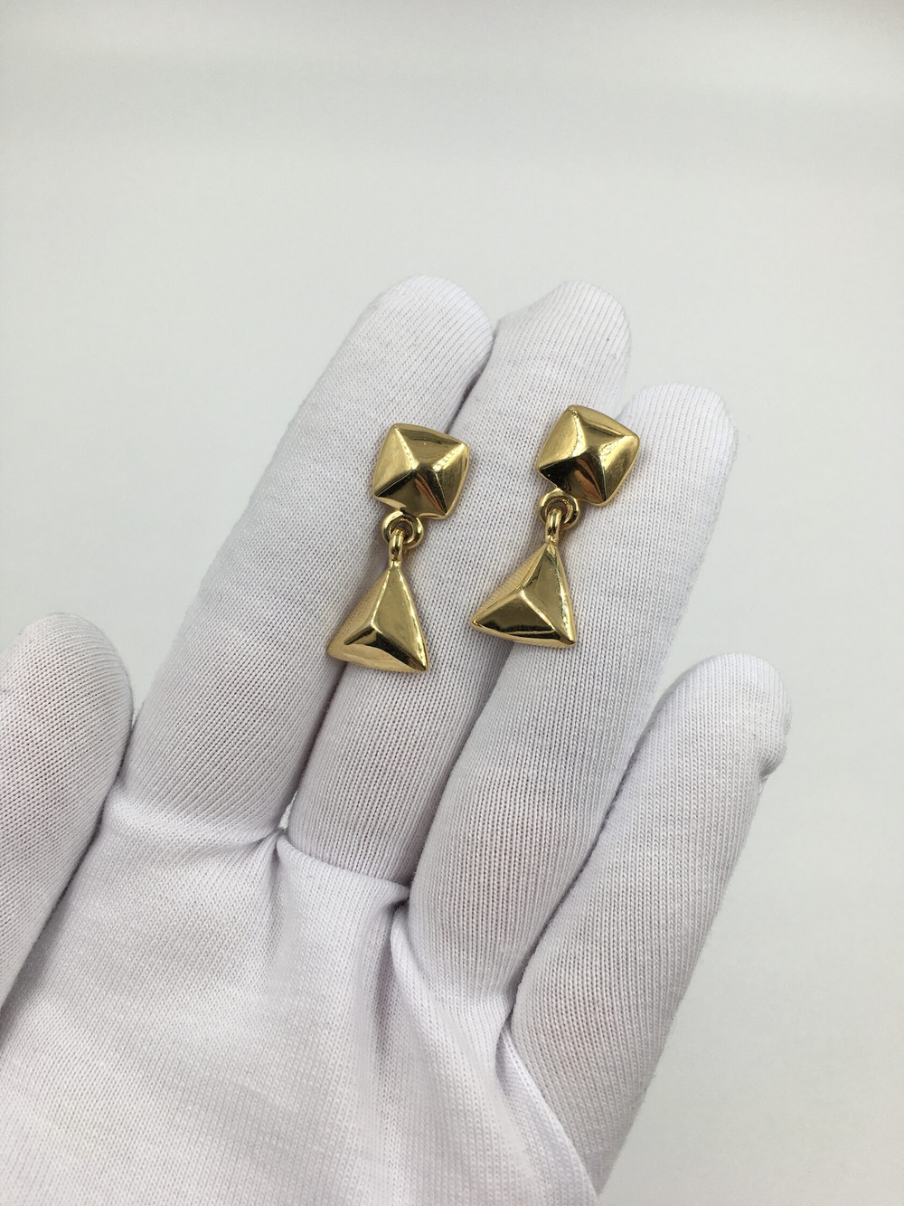 Серьги геометричные с подвесками