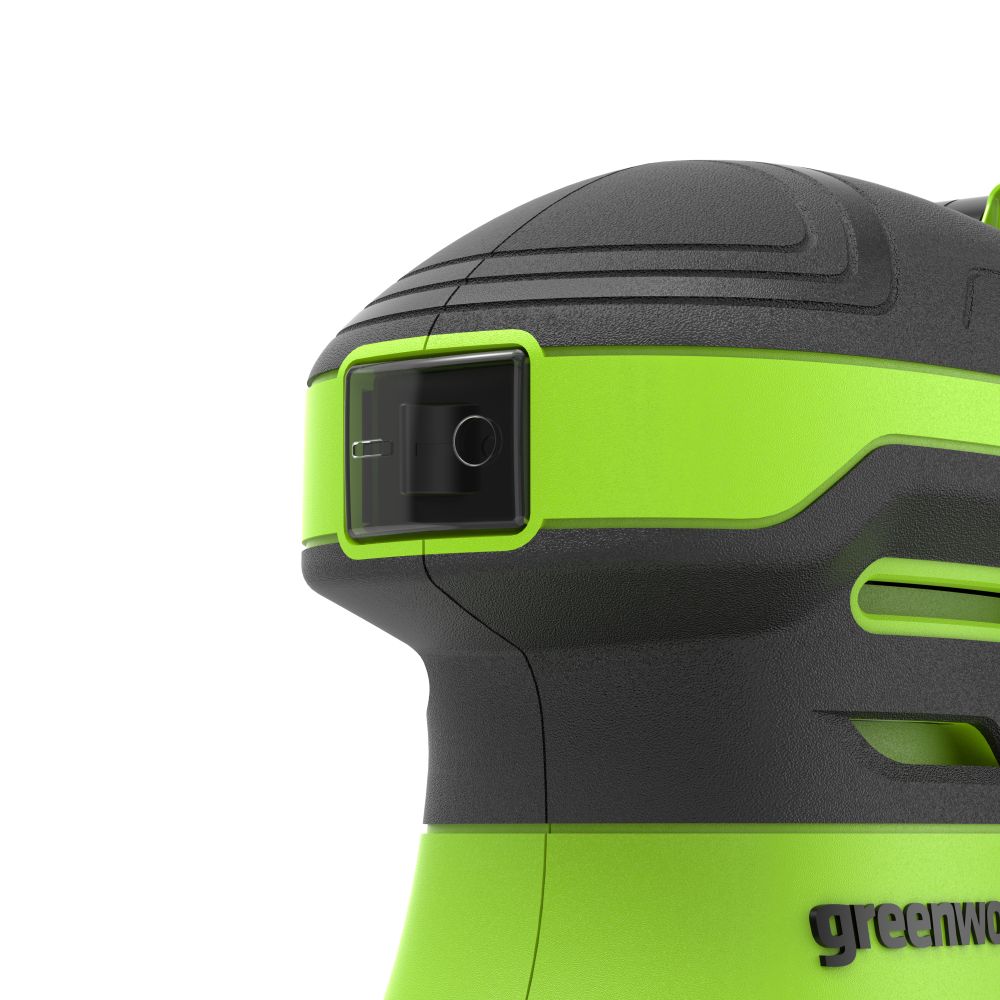Плоская шлифмашина акк. Greenworks G24SS14, 24V, 115x140мм, 5500 об/мин, ампл. 1,6 мм,1х2Ач,ЗУ,кор (3100507CUA)