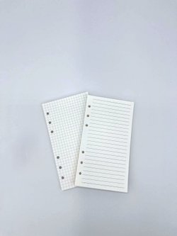 Запасные блоки А6 для блокнота на кольцах 90листов (клетка+линейка)