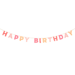 Гирлянда из фетра розовая "Happy Birthday" 2 м