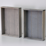 Набор деревянных подносов 38х28 см в стиле рустик (состаренный), 2 шт, столики для завтрака в постель Флоутард, для кухни, серый