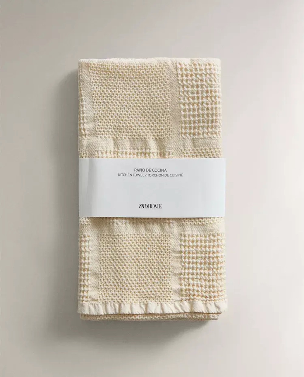 ZARA HOME ХЛОПКОВОЕ ПОЛОТЕНЦЕ, ЭКРЮ