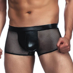 Трусы мужские "Хипсы" в сетку с латексной вставкой (размер М)